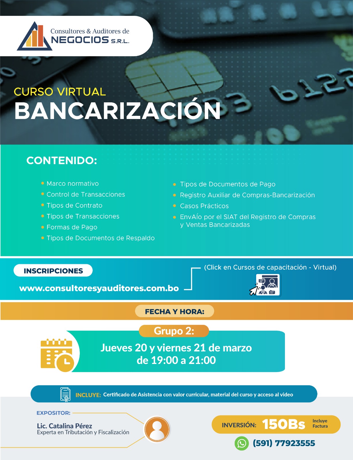 BANCARIZACIÓN  (Grupo 2. Jue 20 Vier 21 Marzo 19:00 21:00)