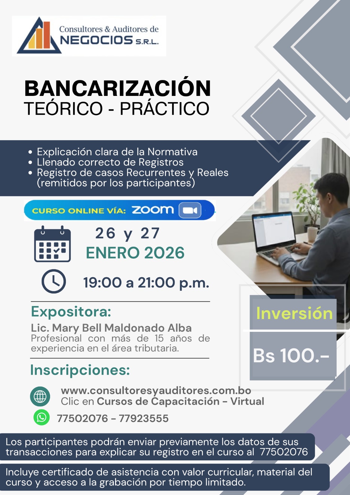 Curso de Bancarización (26 - 27 Enero 2026)